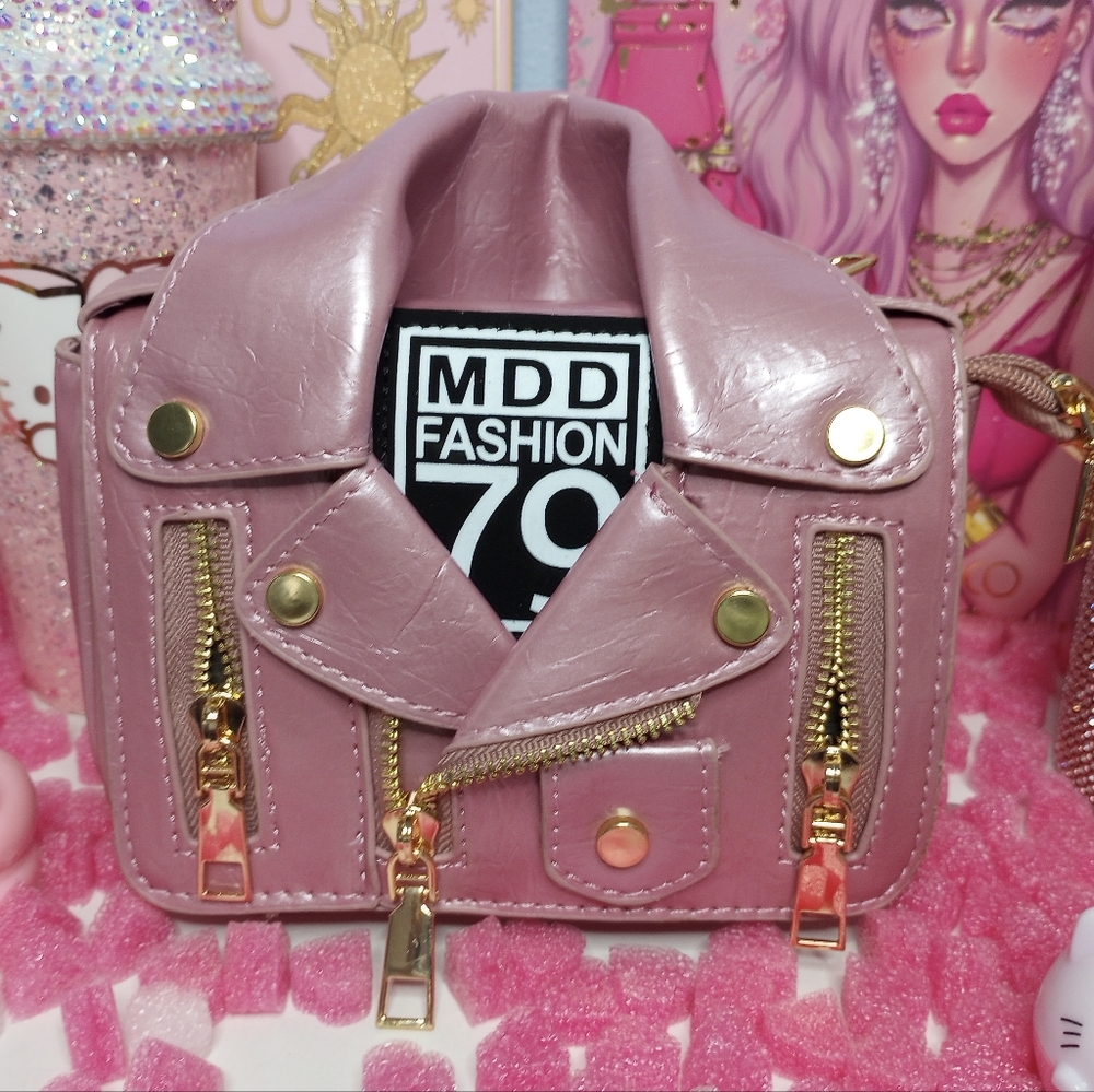Jacket Shaped Glossy Metal Chain Bag